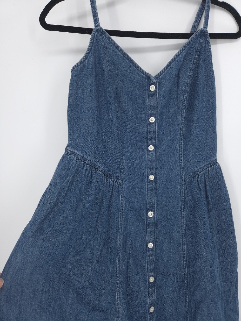 GAP Denim Seamed Maxi Dress Medium Wash NWOT - Picture 7 of 11
